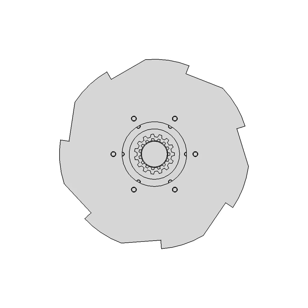 Cutting Head With Seven Teeth - Downloadable CAD Representation_0_270_degree_snapshot