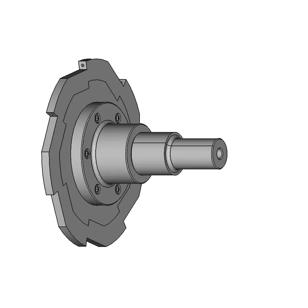 Cutting Head With Seven Teeth - Downloadable CAD Representation_60_30_degree_snapshot