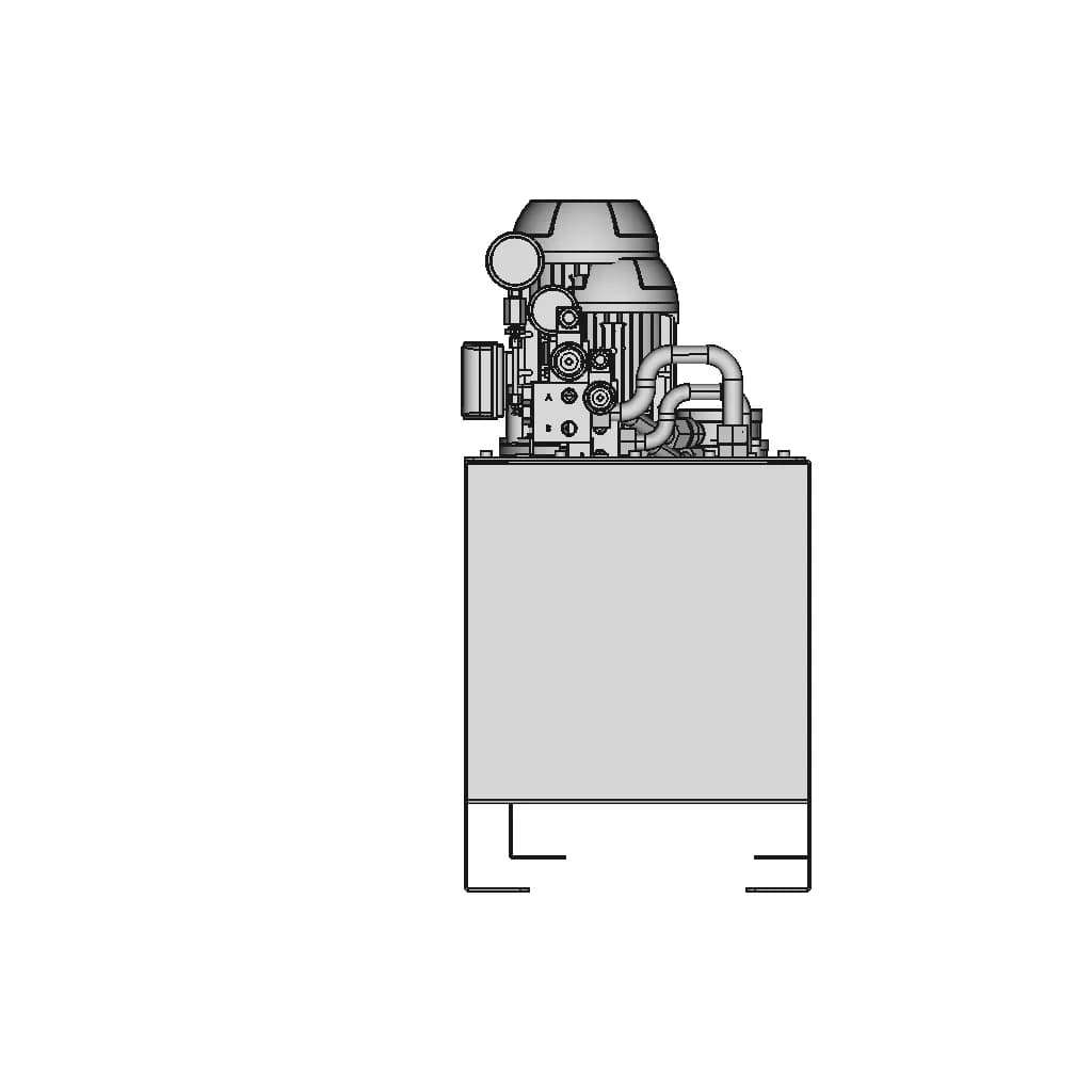 Hydraulic Power Unit Hydraulic Unit 10L Min 3Hp 80L Tank - Downloadable CAD Representation_0_90_degree_snapshot