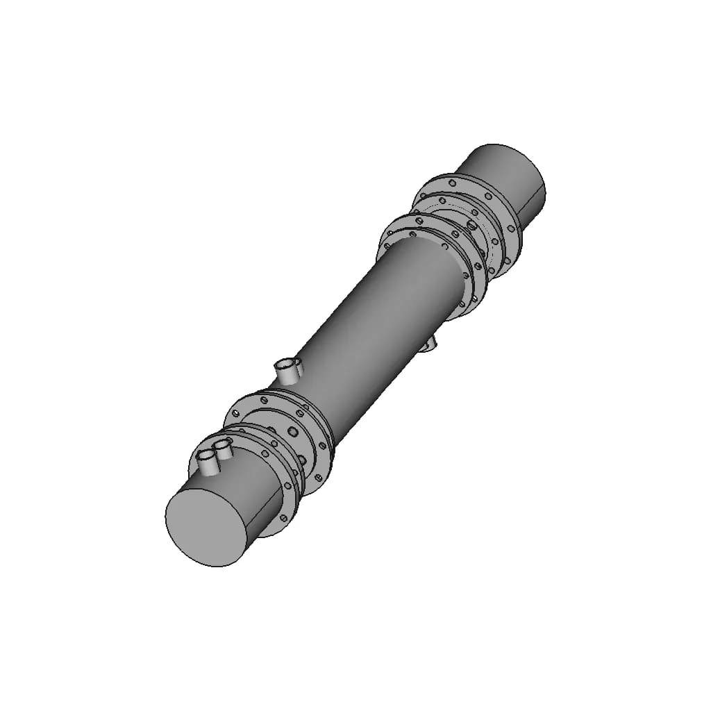 Small Prototype Shell Tube Exchanger | High-Quality CAD Model_60_30_degree_snapshot