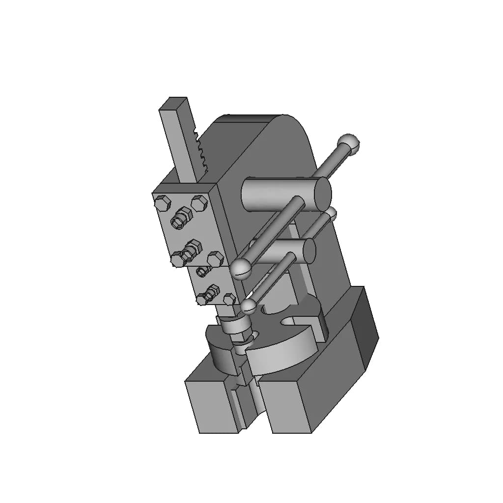 Manual Arbor Press Assembly | High-Quality CAD Model_60_30_degree_snapshot