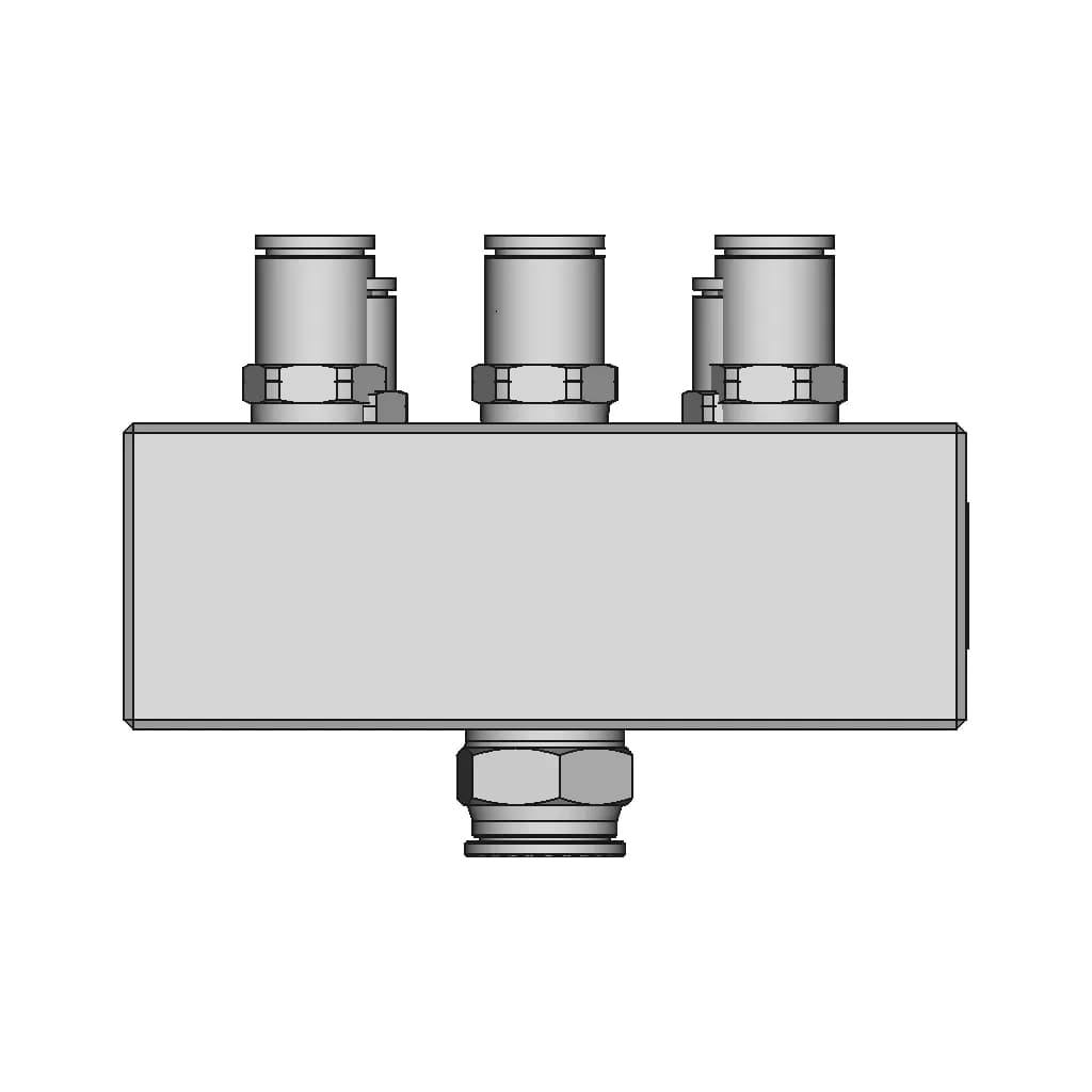 3D Modeling Practice Solidworks Tutorial How To Make A Rectangular Manifold In Solidworks - Downloadable CAD Representation_270_0_degree_snapshot