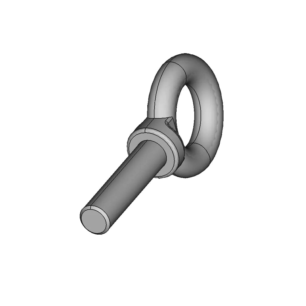 3D Modeling Practice Solidworks Tutorial Eyebolt With A Shoulder For Lifting - Downloadable CAD Representation_60_30_degree_snapshot