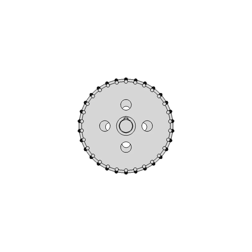 Conveyor Pulley With Metal Rods | High-Quality CAD Model_0_0_degree_snapshot