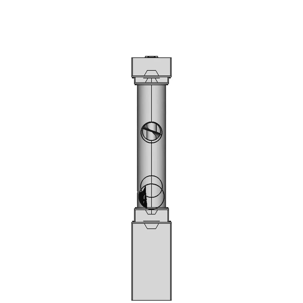 Screw Conveyor O300 With 1 Input 2 Outputs - Standard Mechanical Component_90_0_degree_snapshot