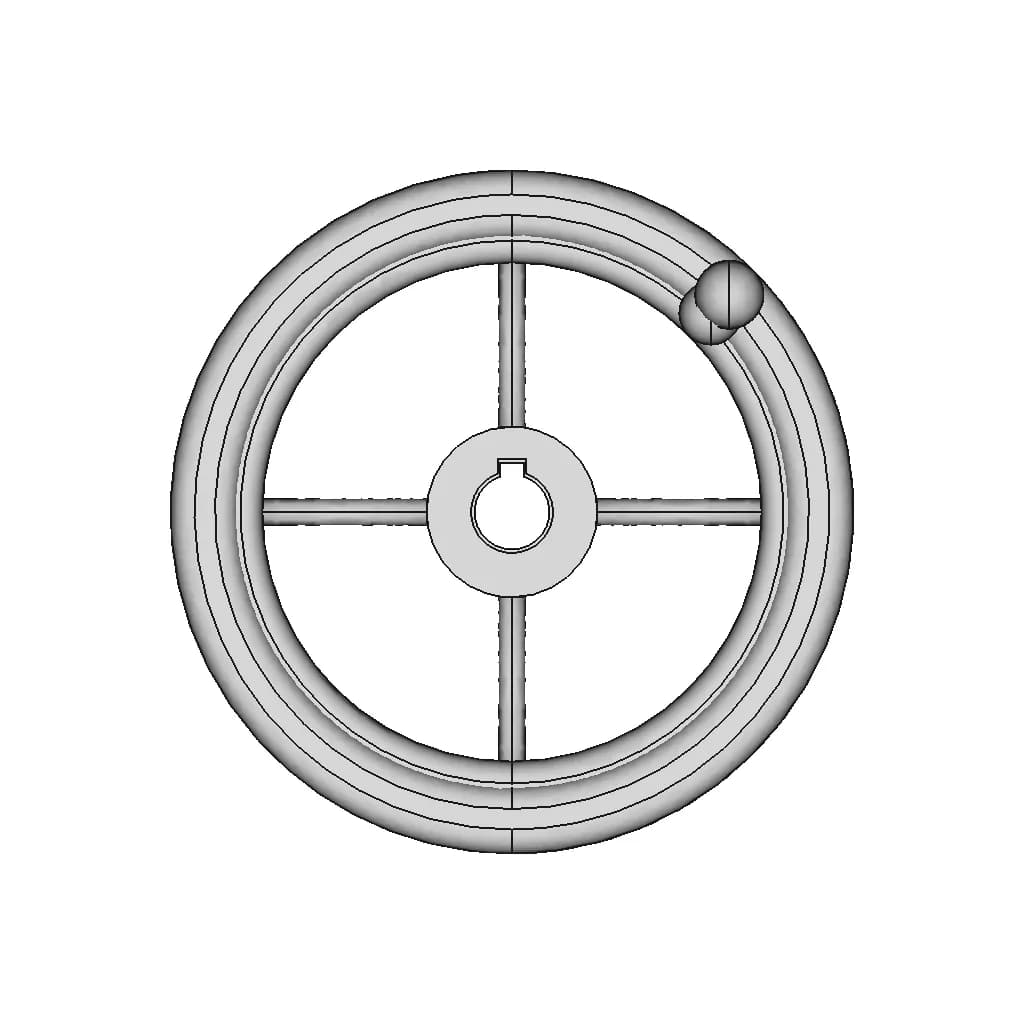 4 Hand Wheel With Grip - Downloadable CAD Representation_270_0_degree_snapshot