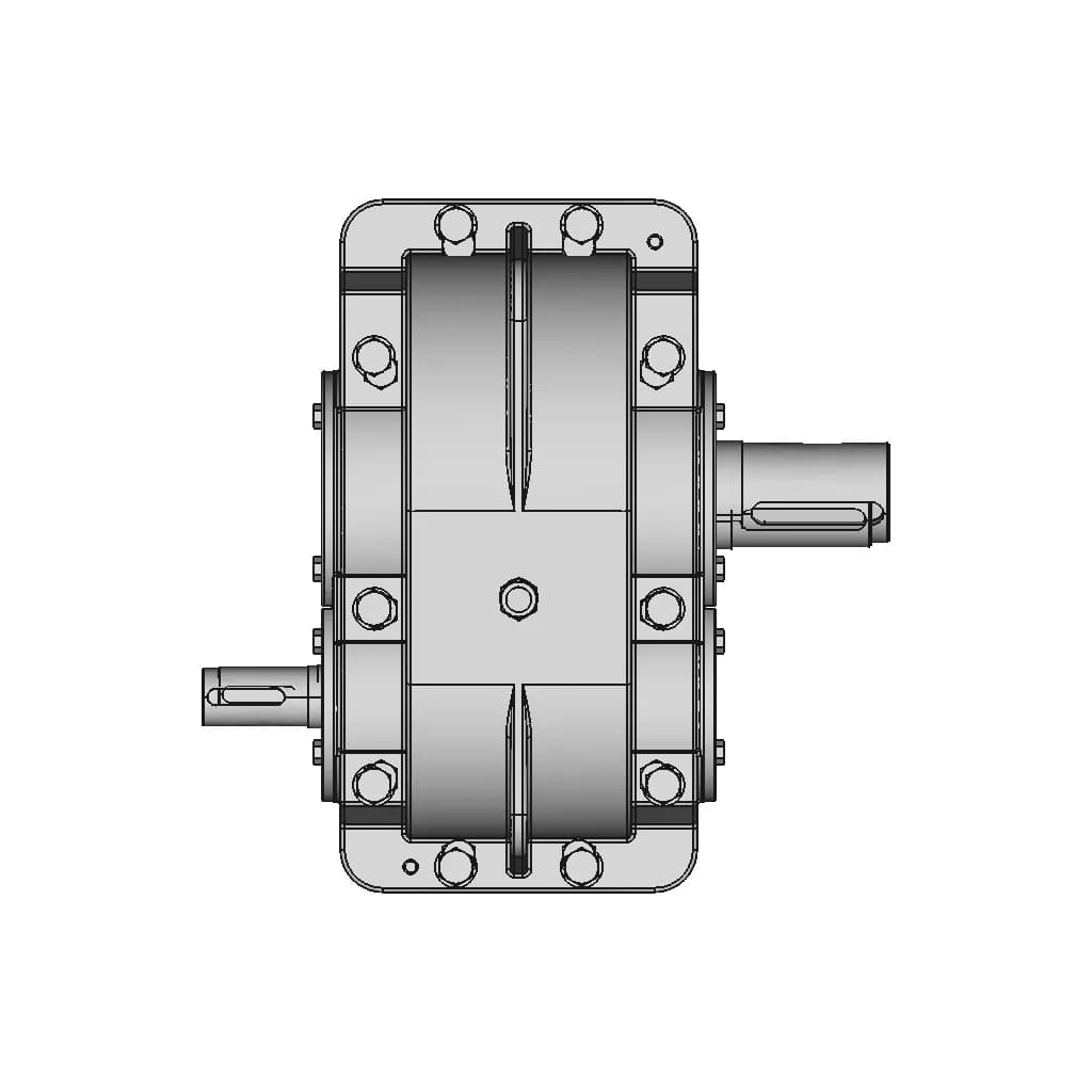 Spur Gear Speed Reducer Gearbox - Standard Mechanical Component_270_0_degree_snapshot