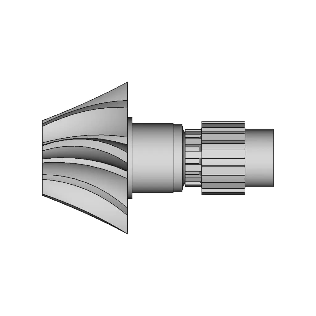 Helical Bevel Gear - Standard Mechanical Component_0_90_degree_snapshot