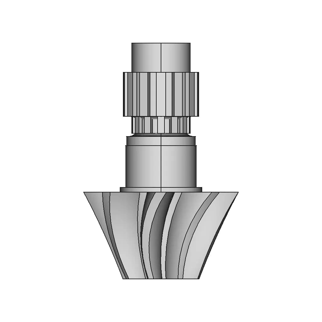 Helical Bevel Gear - Standard Mechanical Component_270_0_degree_snapshot