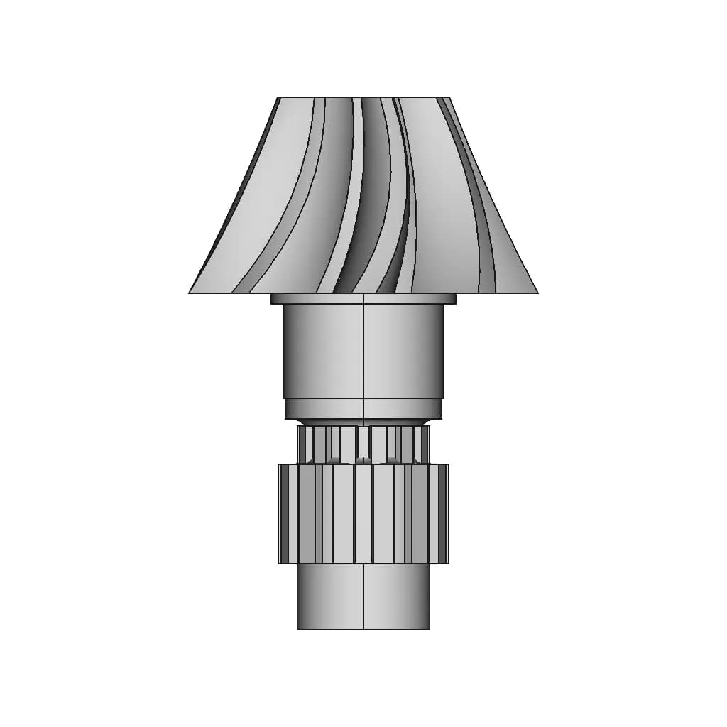 Helical Bevel Gear - Standard Mechanical Component_90_0_degree_snapshot