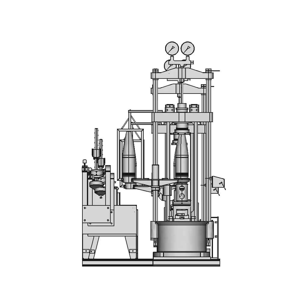 Hydrostatic Test Table For The Artillery Body Shell Example For 155 Mm He | 3D Engineering Design File_0_0_degree_snapshot