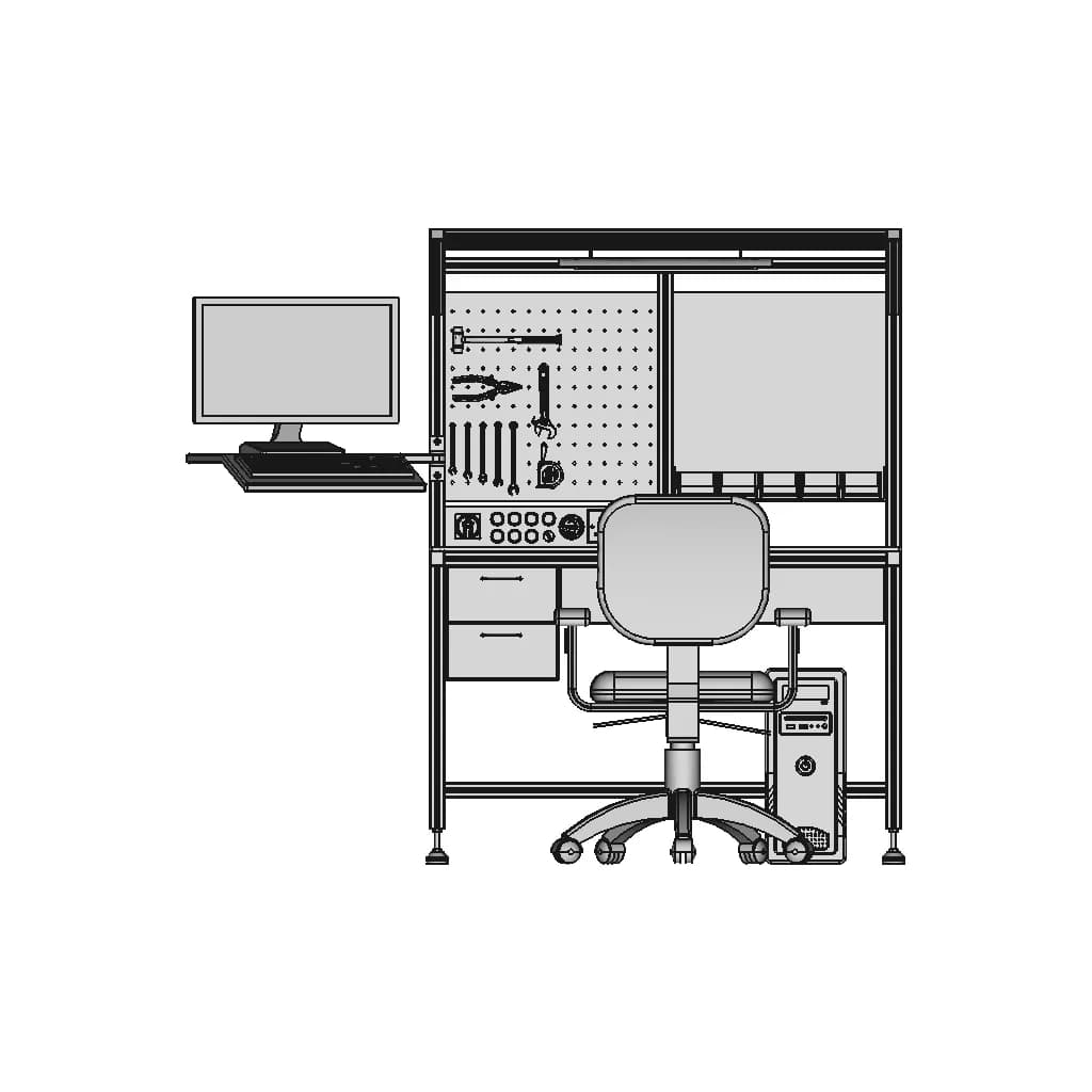 Esd Assembly Line Inspection Work Table | High-Quality CAD Model_90_0_degree_snapshot