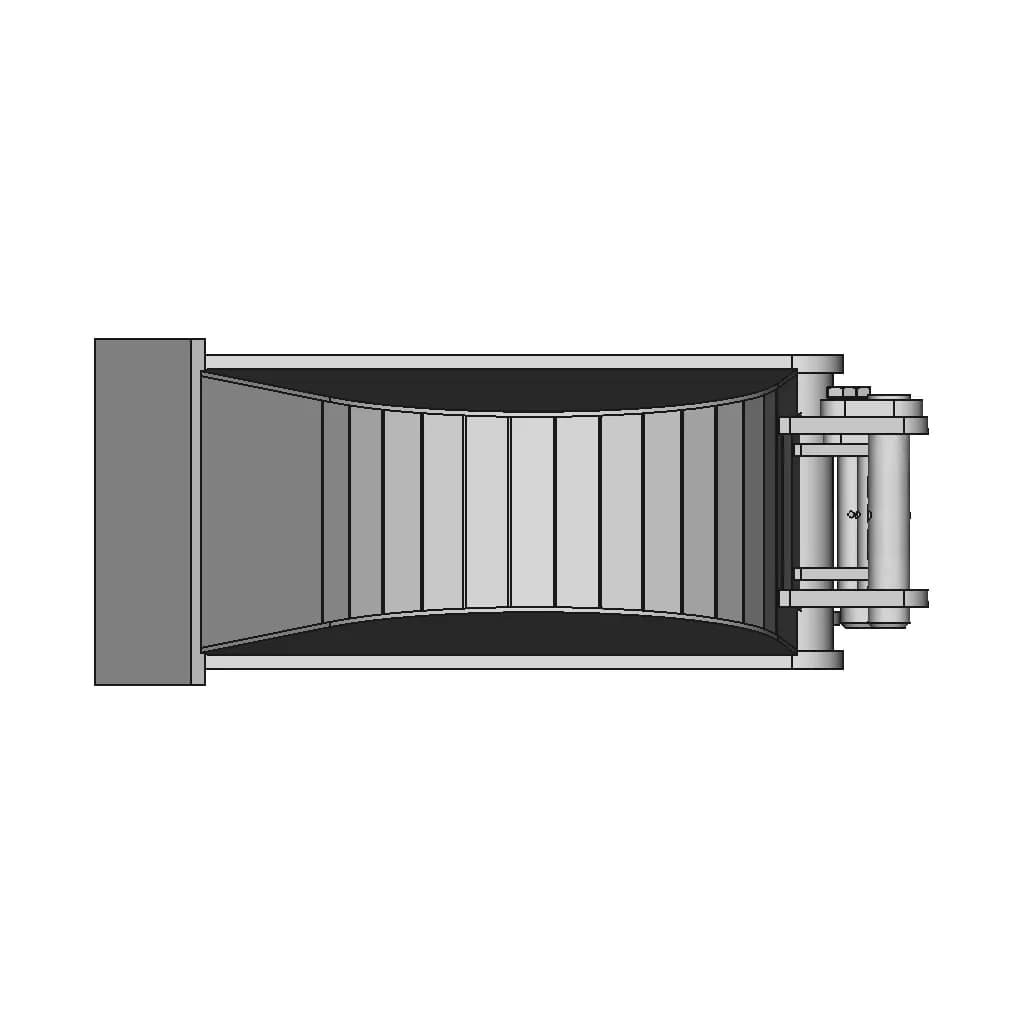 Mini Digger Bucket 200Mm - Downloadable CAD Representation_0_270_degree_snapshot