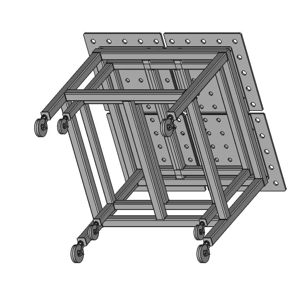 Welding Table 1000X1000Mm - Downloadable CAD Representation_60_30_degree_snapshot