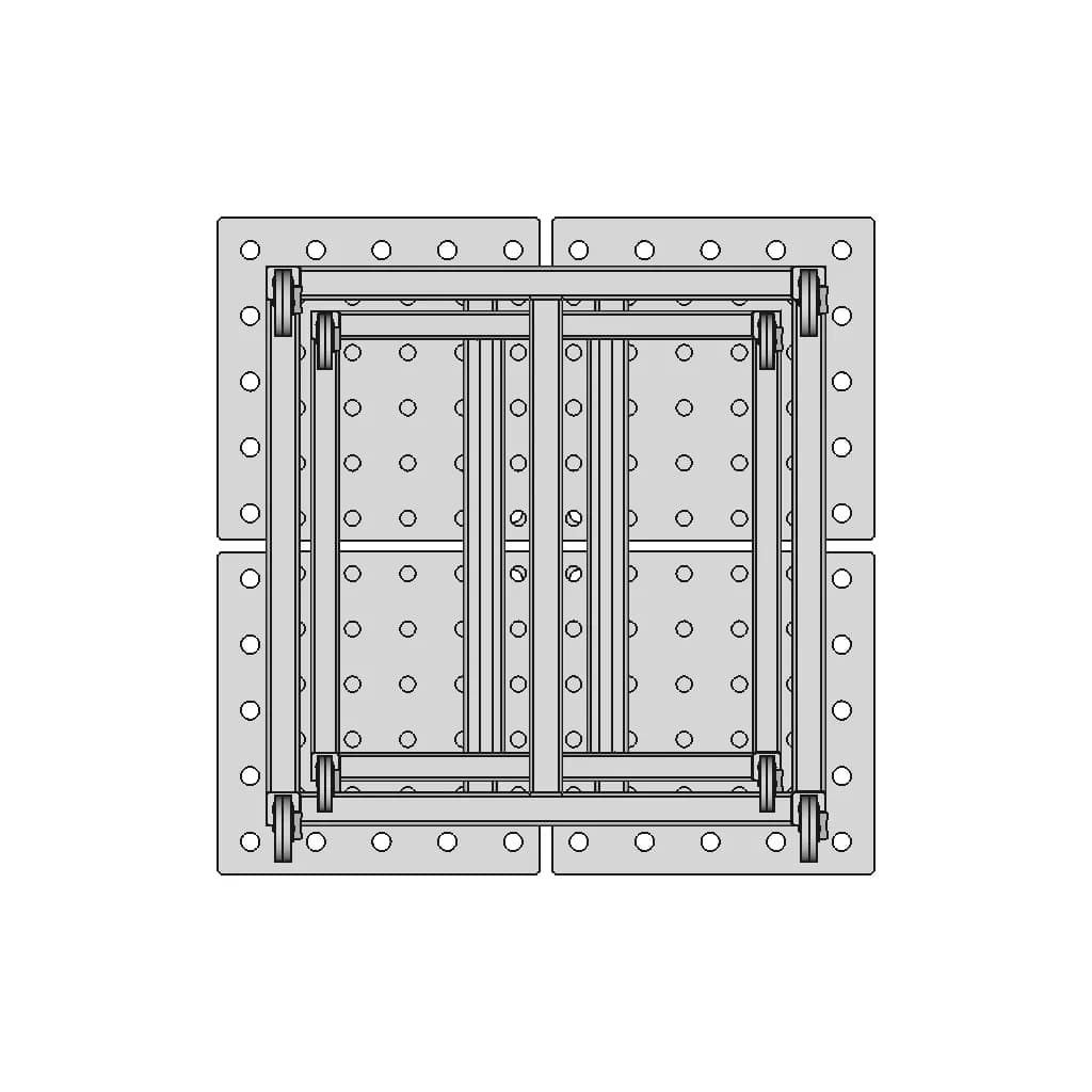 Welding Table 1000X1000Mm - Downloadable CAD Representation_90_0_degree_snapshot