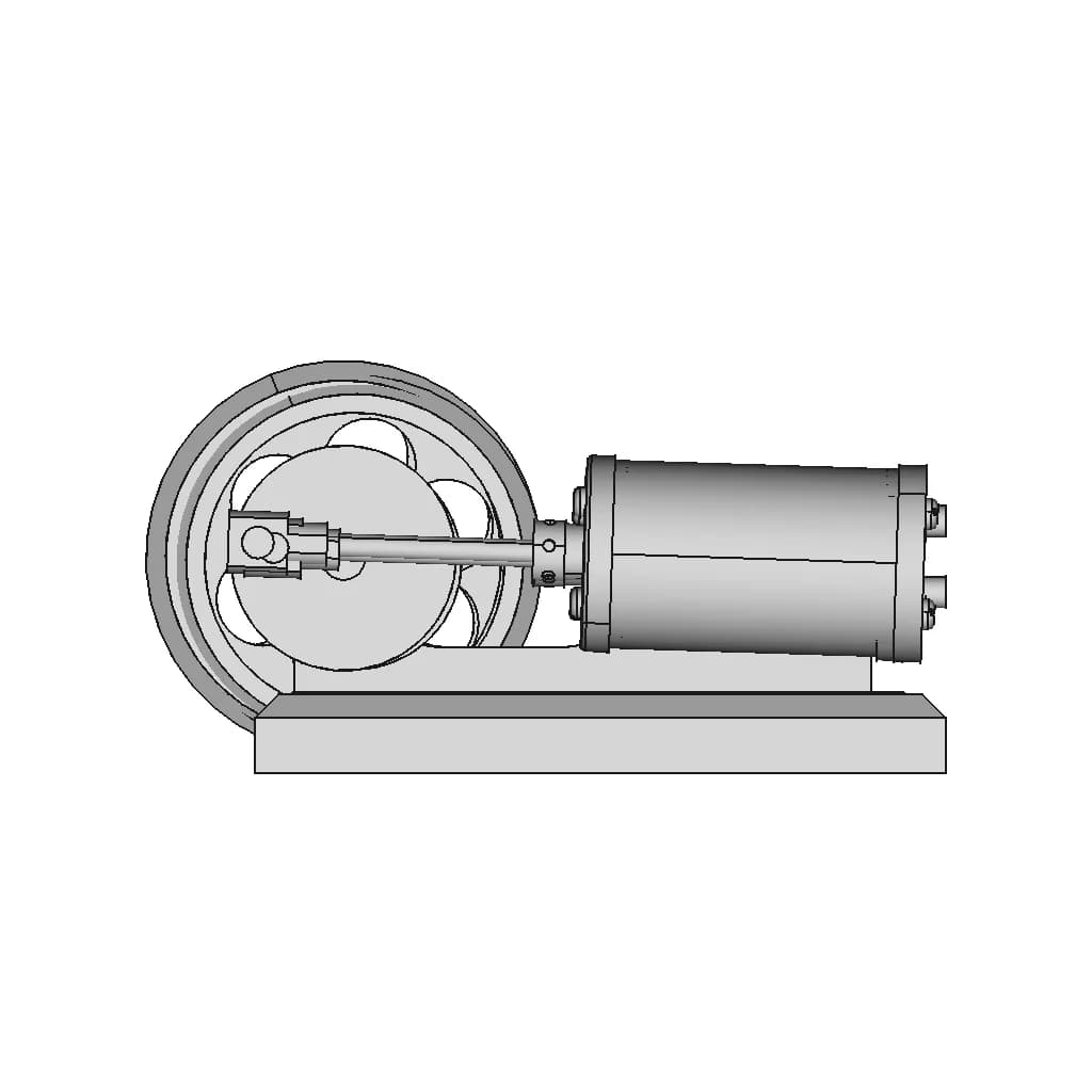 Single Cylinder Oscillating Steam Engine - Downloadable CAD Representation_0_0_degree_snapshot