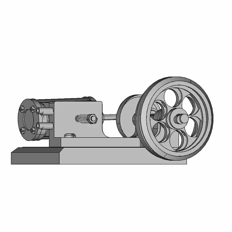 Single Cylinder Oscillating Steam Engine - Downloadable CAD Representation