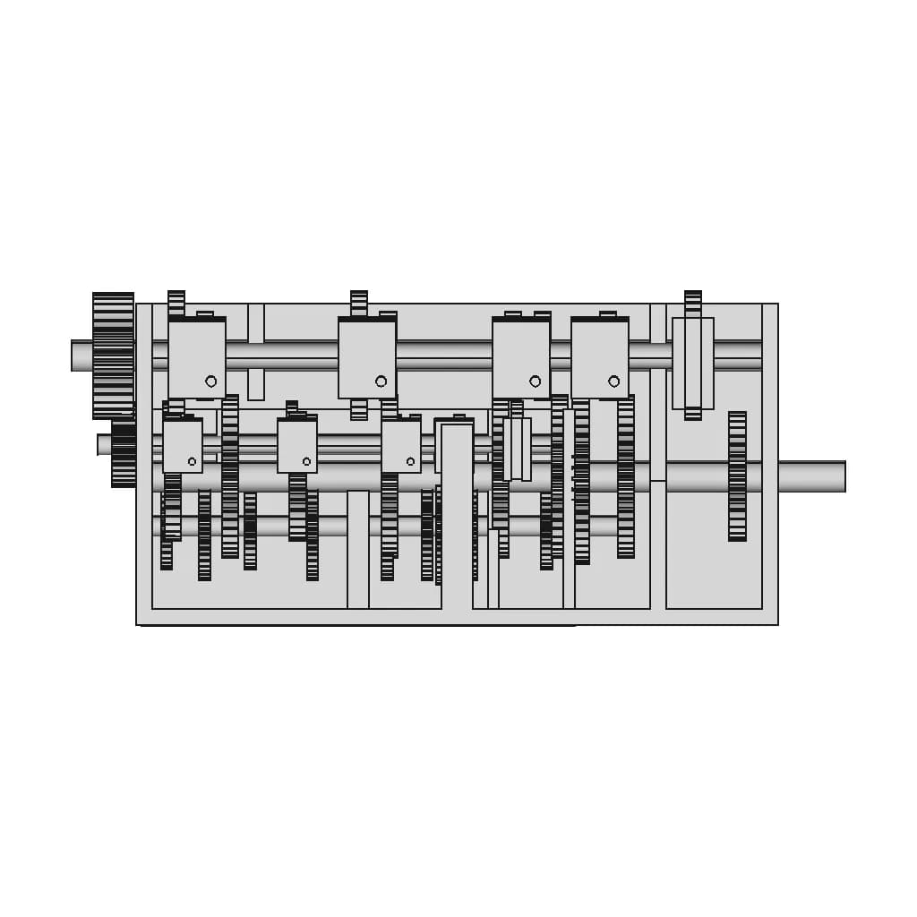 Feed Gear Box Of Lathe - Downloadable CAD Representation_0_0_degree_snapshot