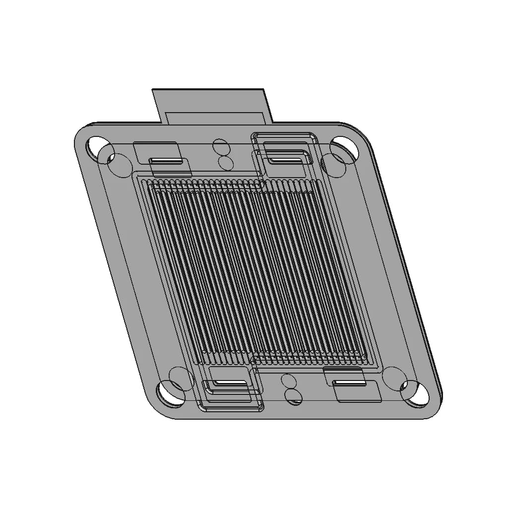 Hydrogen Fuel Cell Bipolar Plate With Gasket And Collector | 3D Engineering Design File_60_30_degree_snapshot
