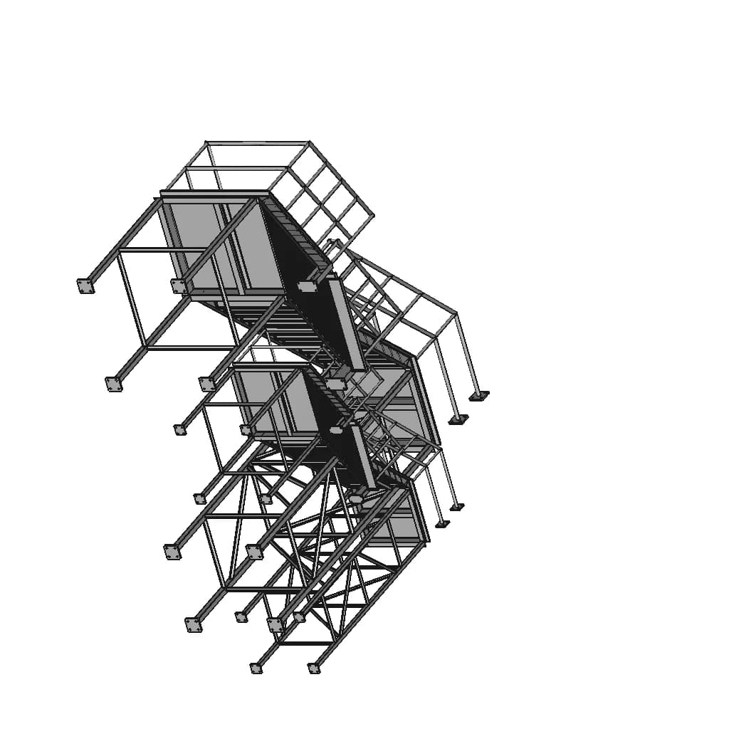 Weldment Stairs - Downloadable CAD Representation_60_30_degree_snapshot