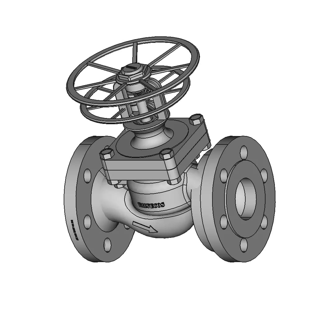 Globe Valve Beollow Seal | 3D Engineering Design File_60_30_degree_snapshot
