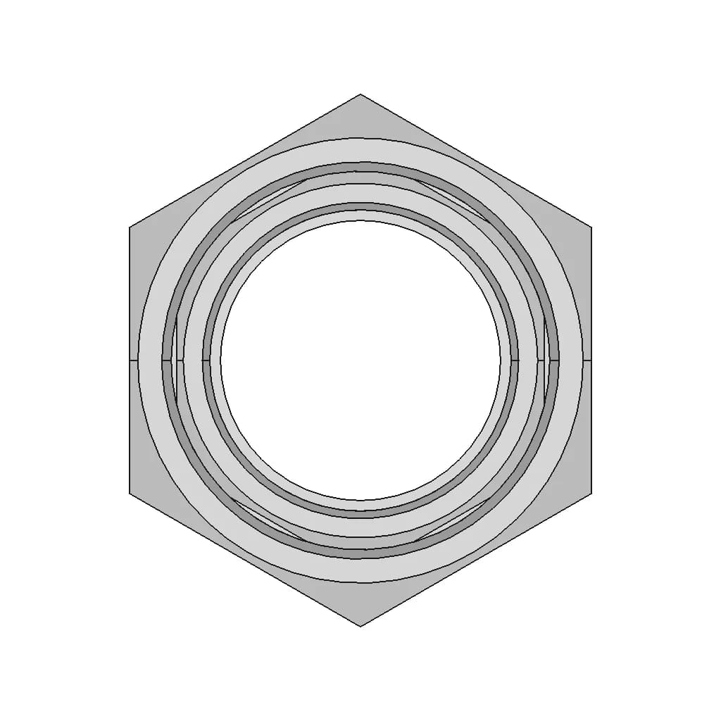 Parametric Bevel Seat Union Hex Nut - Standard Mechanical Component_0_90_degree_snapshot
