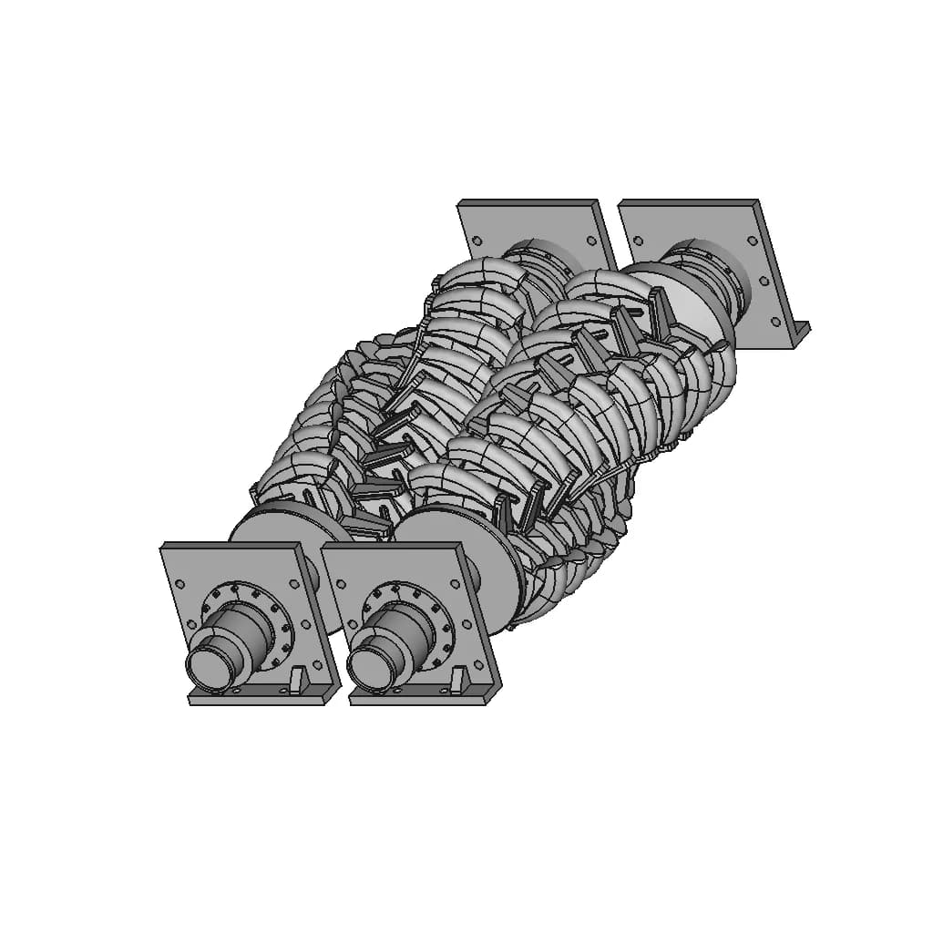 Mineral Sizer Crusher Shafts Assembly - Standard Mechanical Component_60_30_degree_snapshot