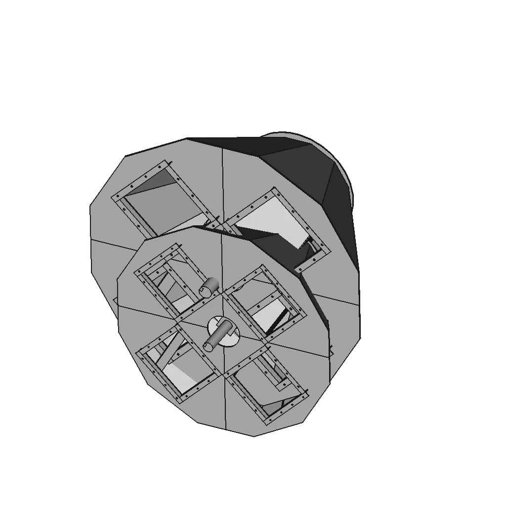 Copper Grinding Flotation Area Four Way Chute Assembly Detail Drawing | High-Quality CAD Model_60_30_degree_snapshot