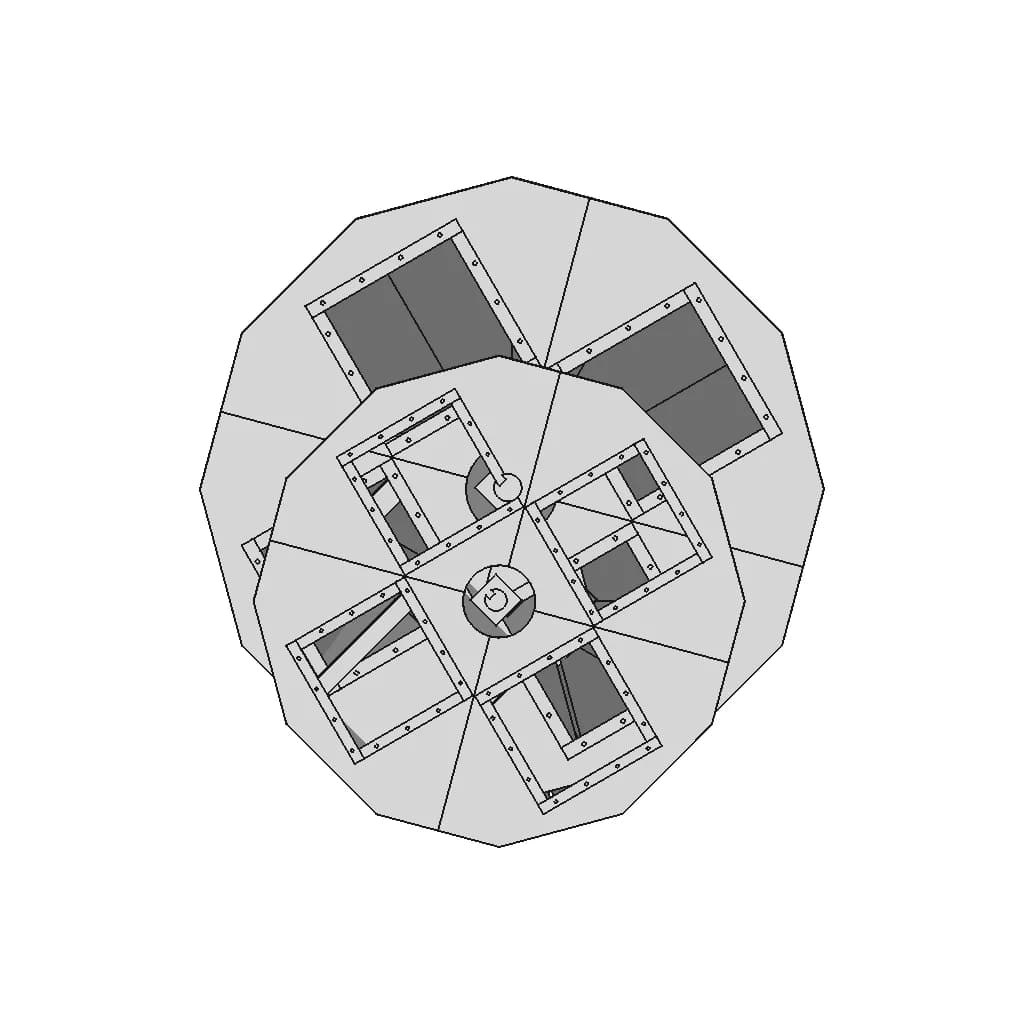 Copper Grinding Flotation Area Four Way Chute Assembly Detail Drawing | High-Quality CAD Model_90_0_degree_snapshot