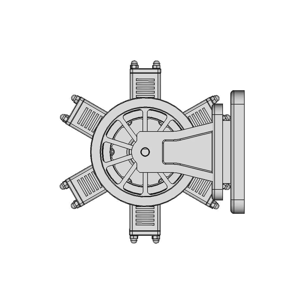Radial Engine Pneumatic | High-Quality CAD Model_0_0_degree_snapshot