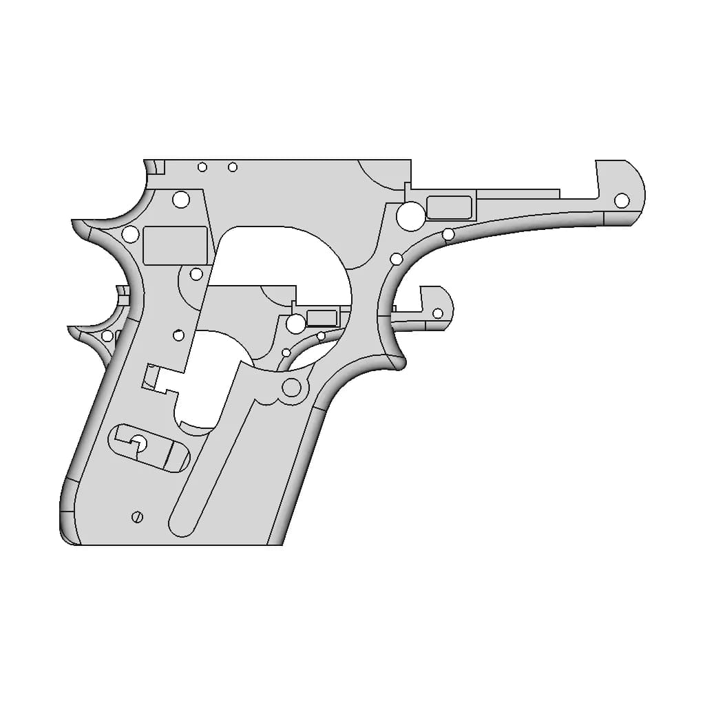 Beretta 21A Frame Model Fixed 1 - Downloadable CAD Representation_0_0_degree_snapshot