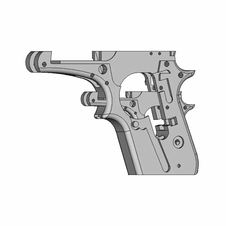 Beretta 21A Frame Model Fixed 1 - Downloadable CAD Representation