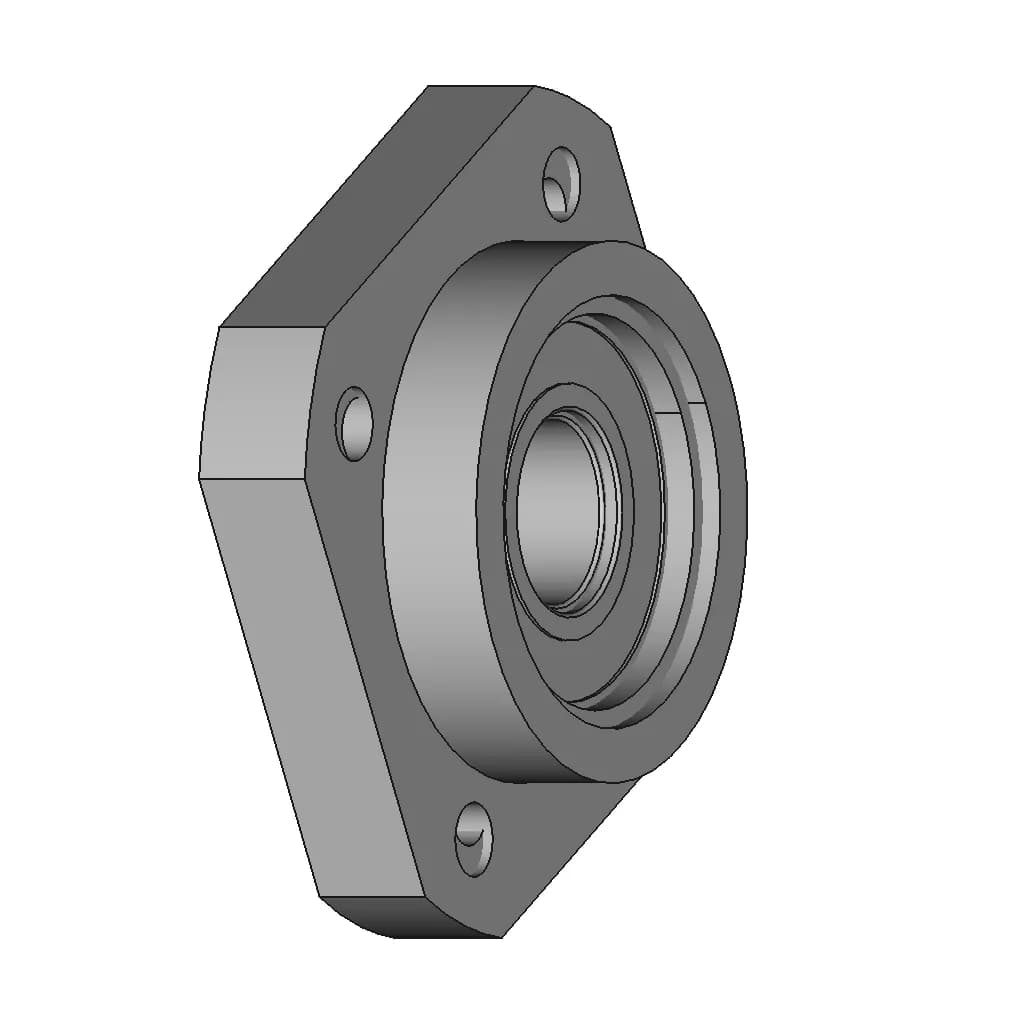 Poltech Flange Bearing Block Ff 15 | 3D Engineering Design File_60_30_degree_snapshot