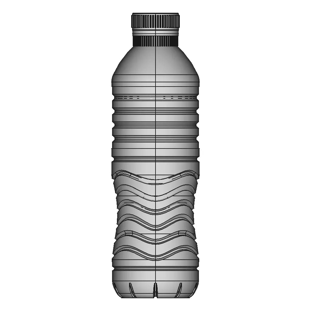 500 Ml Water Bottle - Downloadable CAD Representation_0_270_degree_snapshot