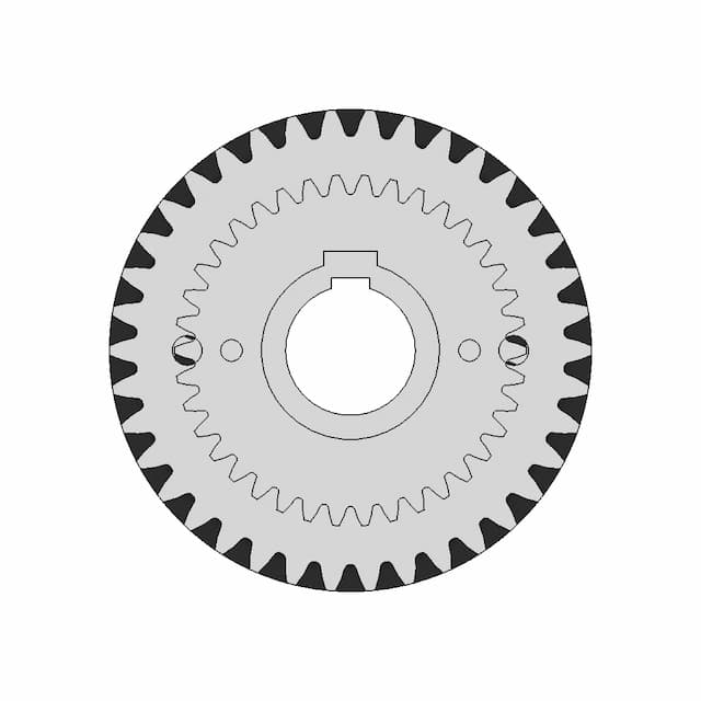 Helical Gear M4 38T 39 T - Downloadable CAD Representation