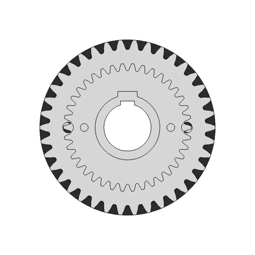 Helical Gear M4 38T 39 T - Downloadable CAD Representation