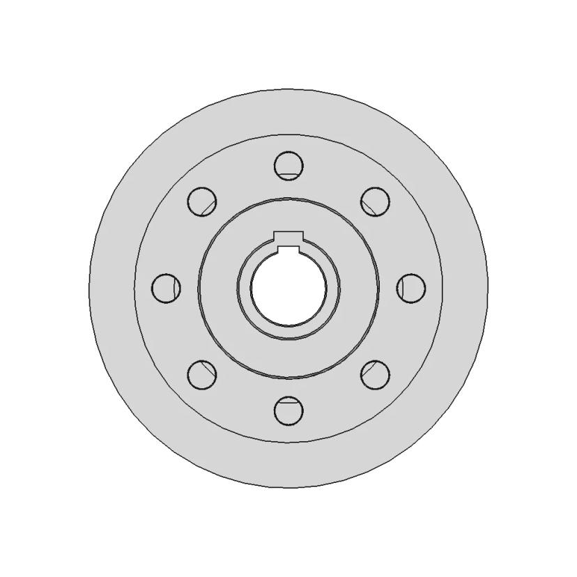 Polea 4 Ranuras | High-Quality CAD Model