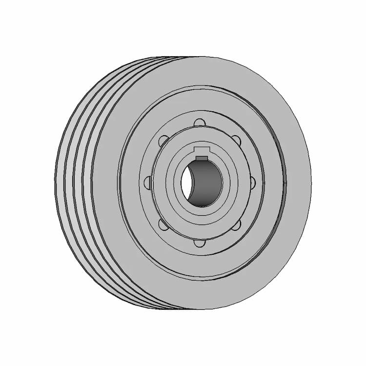 Polea 4 Ranuras | High-Quality CAD Model
