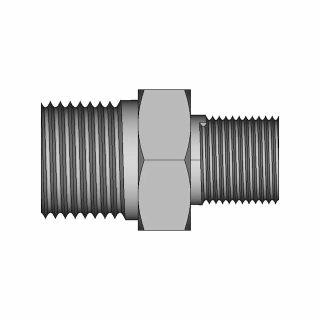 Hexagon Nipple Threaded Pipe Fitting 1 4 Male Npt X 1 8 Male Npt - Standard Mechanical Component