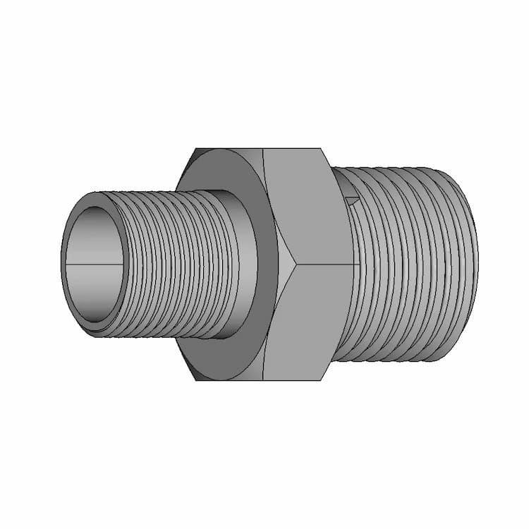 Hexagon Nipple Threaded Pipe Fitting 1 4 Male Npt X 1 8 Male Npt - Standard Mechanical Component