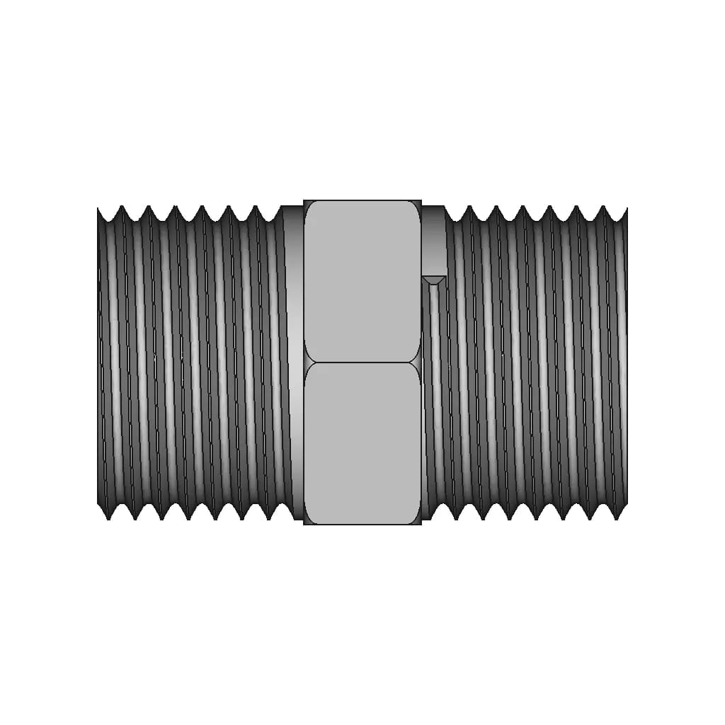 Hexagon Nipple Threaded Pipe Fitting 1 2 Male Npt X 1 2 Male Npt - Standard Mechanical Component_0_0_degree_snapshot