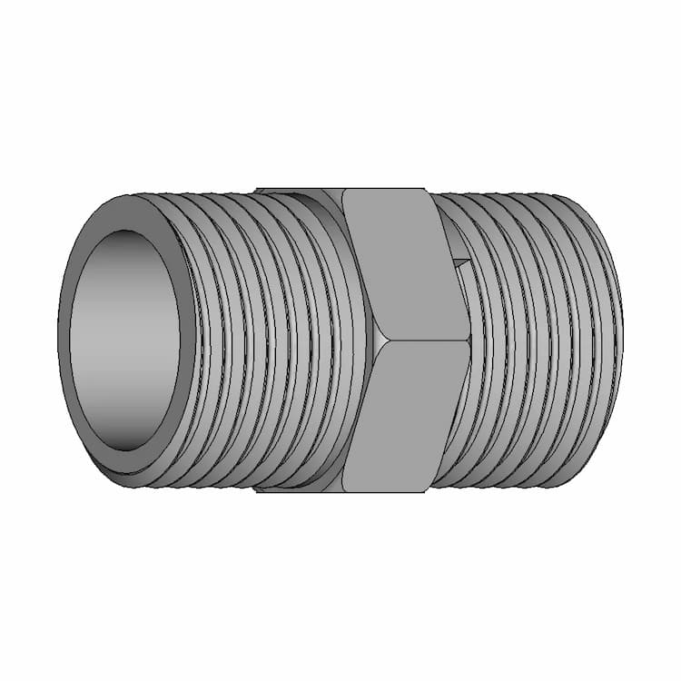 Hexagon Nipple Threaded Pipe Fitting 1 2 Male Npt X 1 2 Male Npt - Standard Mechanical Component