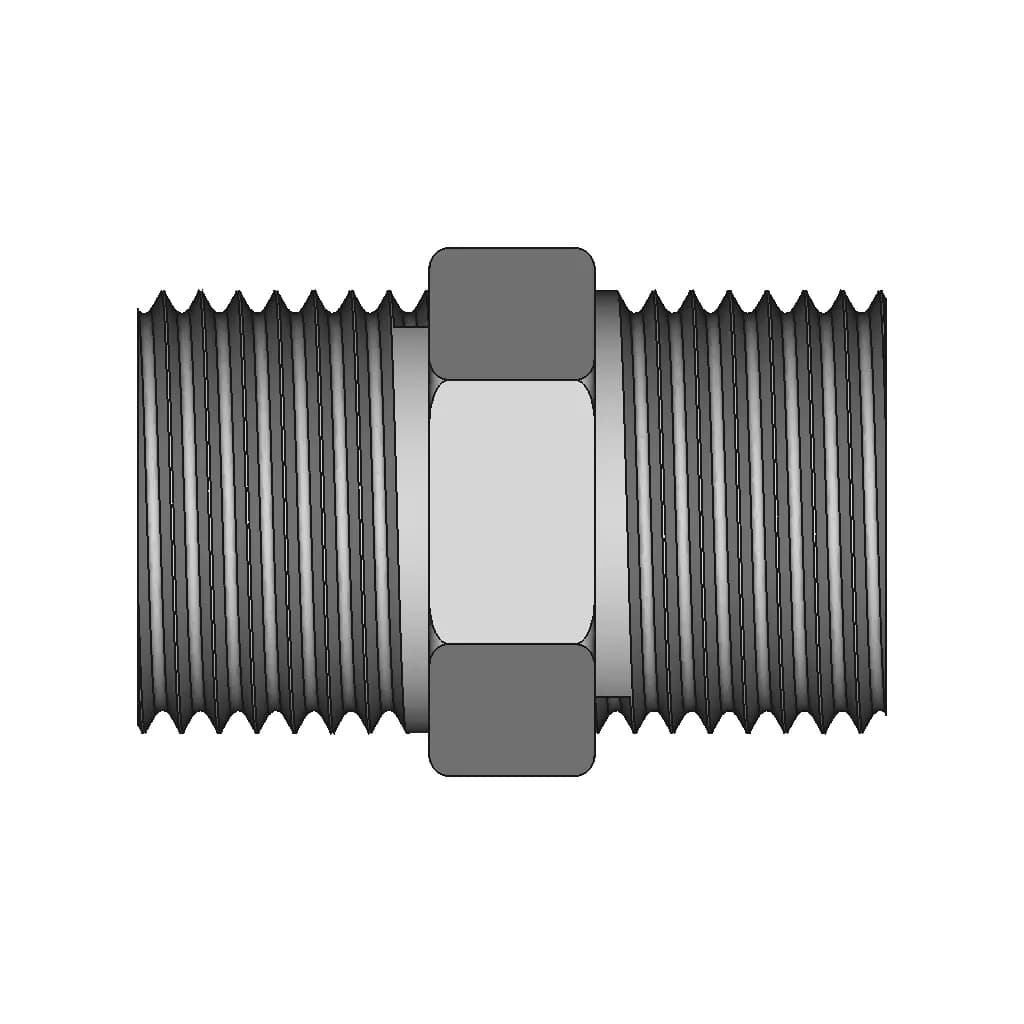 Hexagon Nipple Threaded Pipe Fitting 1 2 Male Npt X 1 2 Male Npt - Standard Mechanical Component_270_0_degree_snapshot