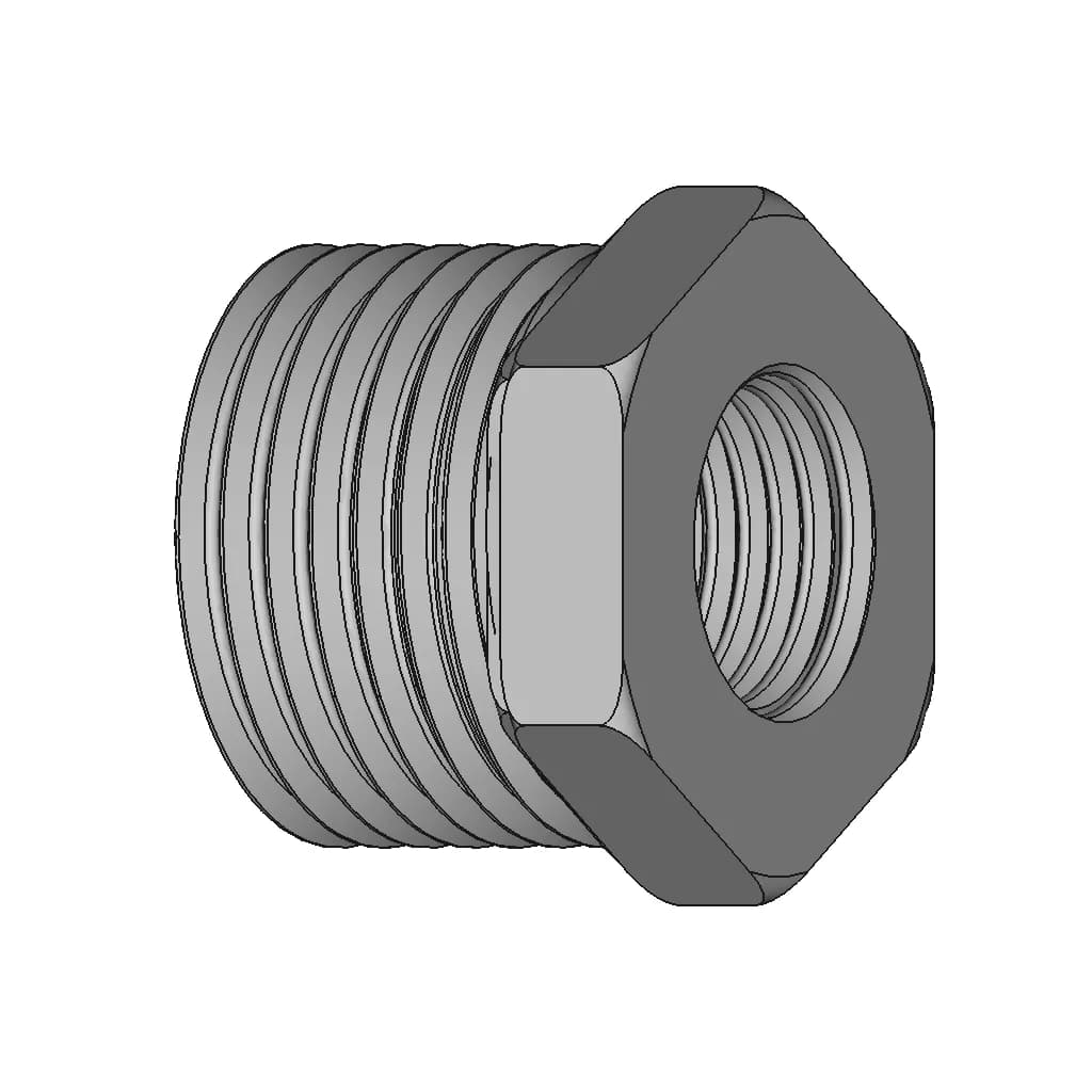 Reducer Bushing Fitting 1 2 Male Npt X 1 4 Female Npt | 3D Engineering Design File_60_30_degree_snapshot