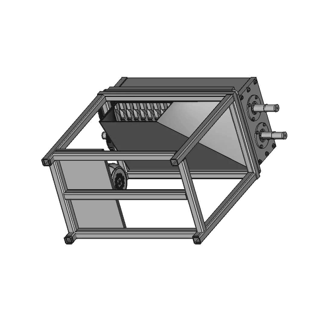 Plastic Shredding Machine - Downloadable CAD Representation_60_30_degree_snapshot