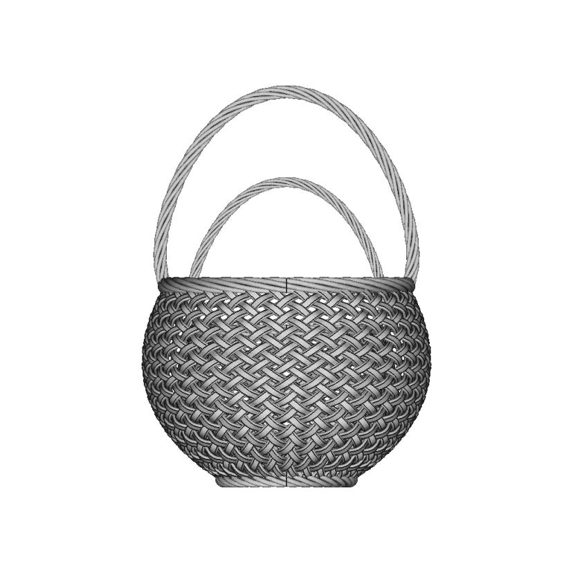 Overlapping Patterns Basket - Downloadable CAD Representation