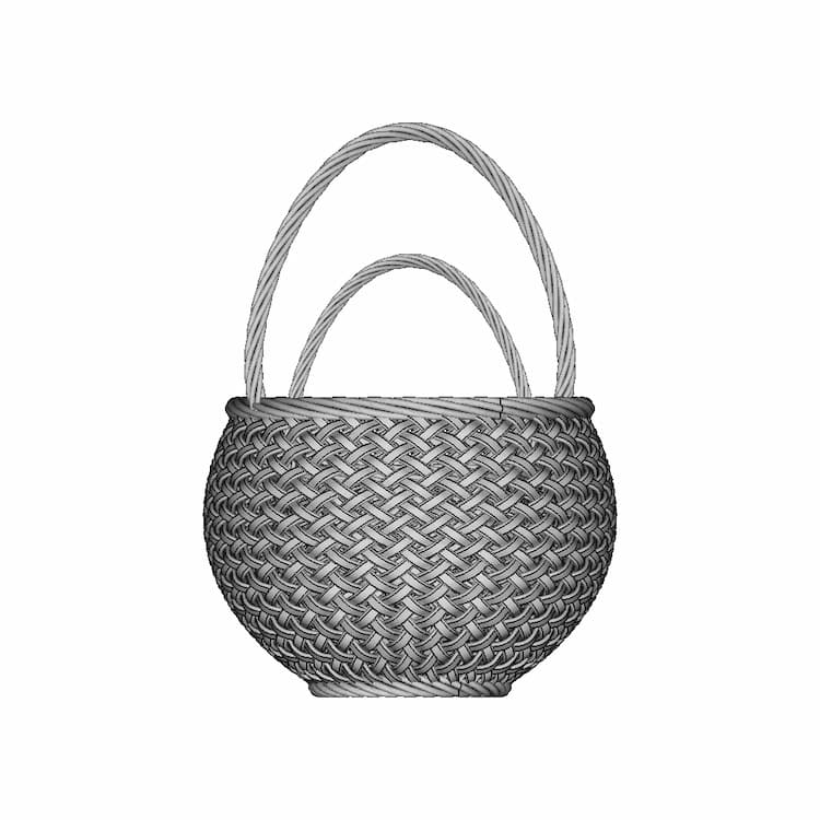 Overlapping Patterns Basket - Downloadable CAD Representation