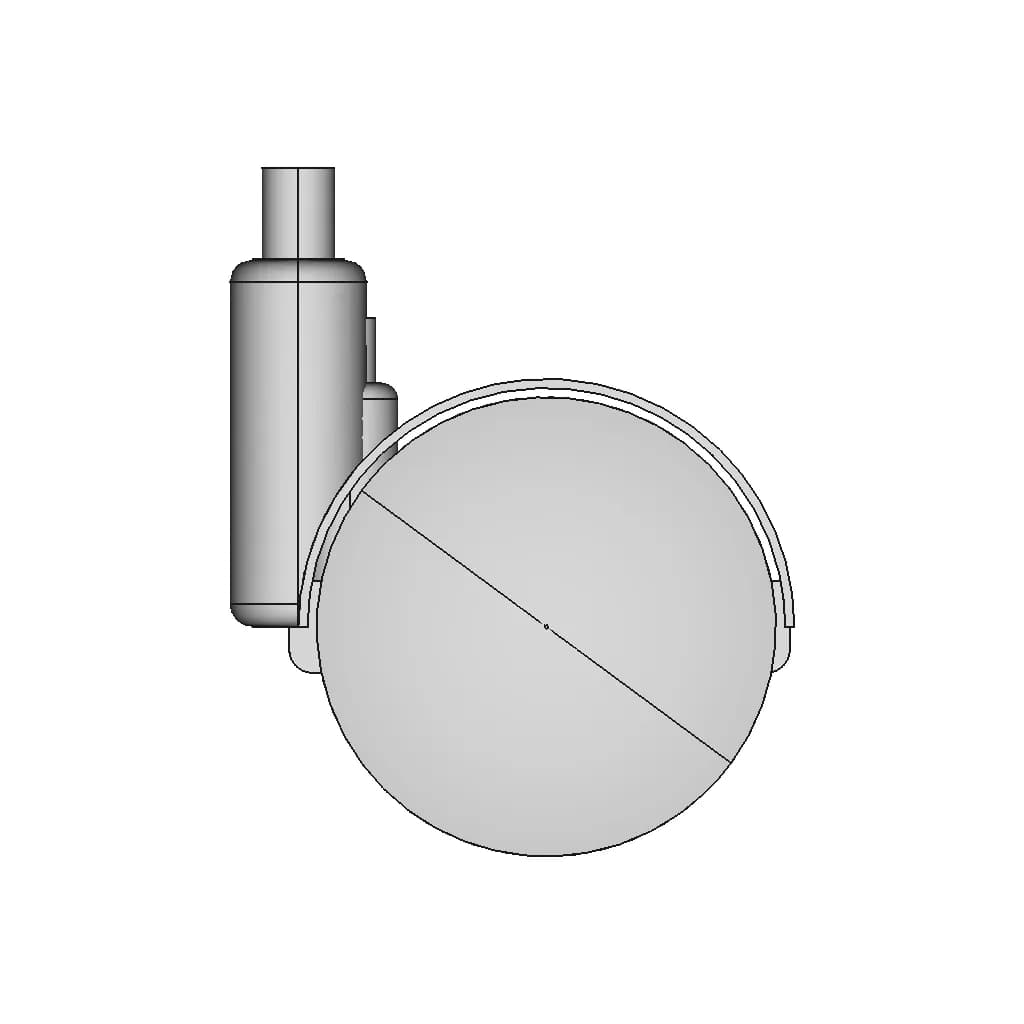 Plastic Castor 2 Inchi | High-Quality CAD Model_0_0_degree_snapshot