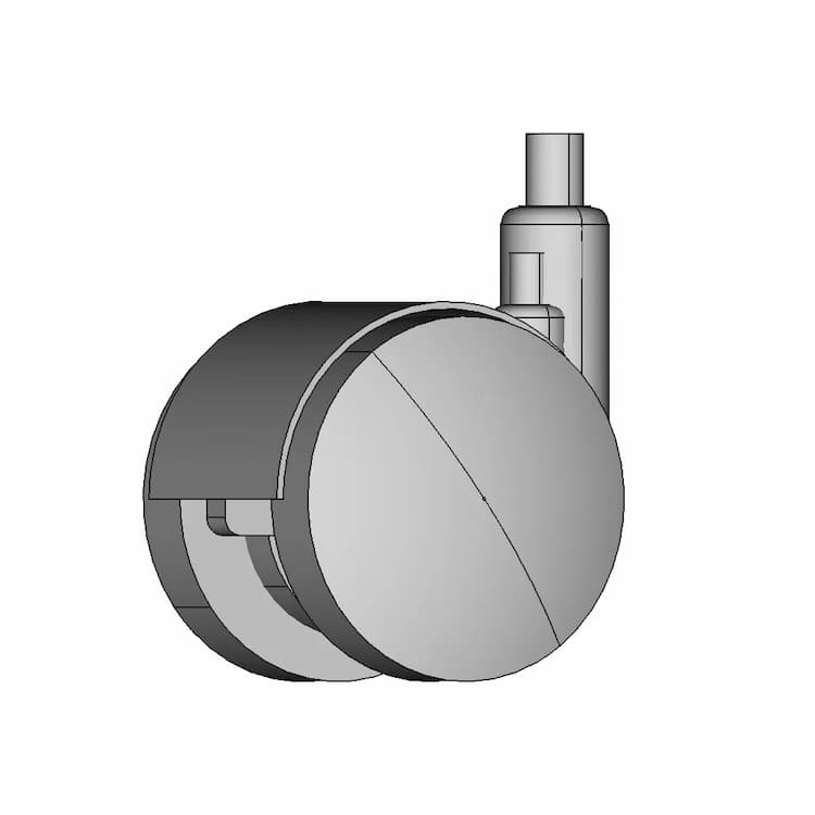 Plastic Castor 2 Inchi | High-Quality CAD Model