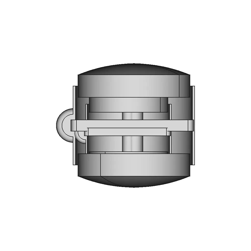 Plastic Castor 2 Inchi | High-Quality CAD Model_90_0_degree_snapshot